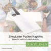 SimuLinen – White – Disposable Dinner Napkins with Discreet Pocket for Utensils - Decorative, Absorbent, Paper Napkins perfect for Silverware, size 17”x17” – Box of 75