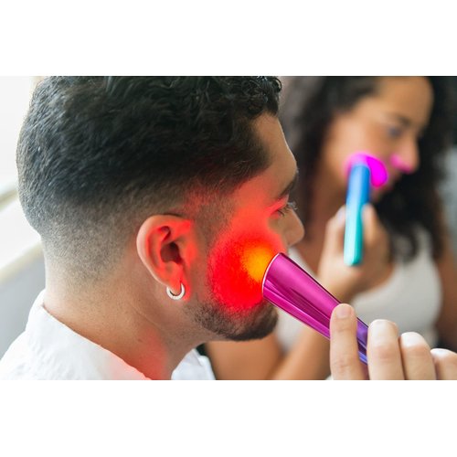 reVive Light Therapy GLO Acne Treatment for Face, Red and Blue Light Therapy LED Wand