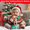 Christmas Baby Teething Ring Toys – Santa Claus & Reindeer Teethers for Newborns, Infants & Toddlers – Sensory Chew Bracelet for Teething Relief – Perfect Baby’s First Christmas Basket Stuffers