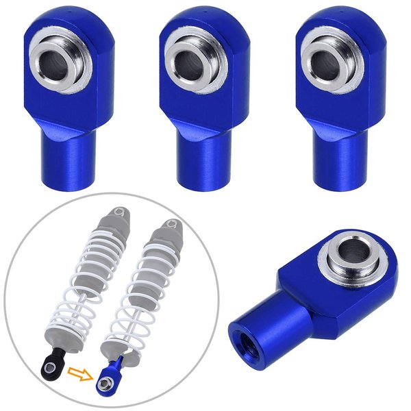 RC Short Rod Ends with Hollow Balls Aluminum Metal for Traxxas RC Cars, Replacement of 2742X (4-Pack) (Navy Blue)
