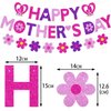 Happy Mother's Day Banner, Glitter Banner Decoration for Mother's Day, Mother's Day Party Decoration, Mother's Day Party Supplies (Pink/Rose Red/Purple Floral Happy Mother's Day)