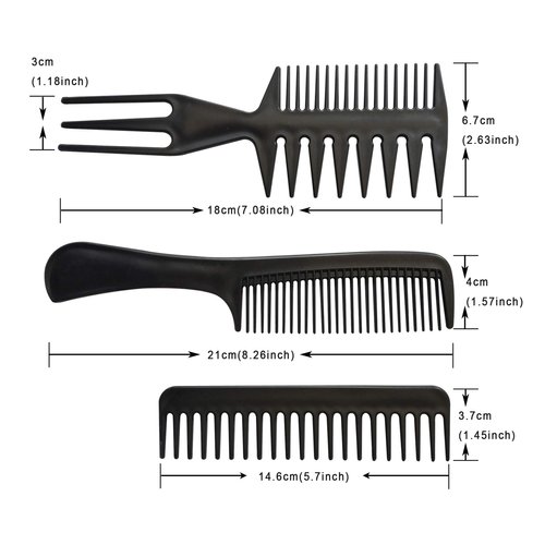 10PCS Black Hair Comb Set Hair Styling Comb for Women Men Kids Hairdressing Hair Cutting Combs for Hair Styling Tool