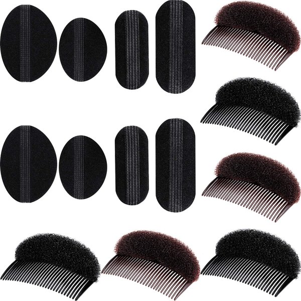 Bump It Up Volume Hair Base Set Sponge Styling Insert Braid Tool Hair Bump Up Comb Clip Bun Hair Pad Accessories for Women Girls DIY Hairstyle (14)