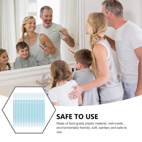 EXCEART) Floss Interdental Picks 1060Pcs Double- end Plastic Toothpicks Tooth Gaps Cleaning Dental Floss Slim Interdental Brushes Oral Hygiene Cleaner Sticks (Assorted Color Travel