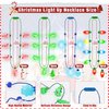 Blowata 12 PCS Christmas Party Favors, Light Up Christmas Necklace Headband Glasses Set, Candy Cane Snowflake Tree Bulb Necklace LED Headband Flashing Eyeglasses for Xmas Gifts, Christmas Accessories