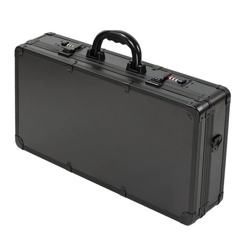 KONKENIE Carrying Case Scissors Storage with lock Portable Shears Clippers Trimmers Supplies Travel Barber Tool Organizer Box（All Black