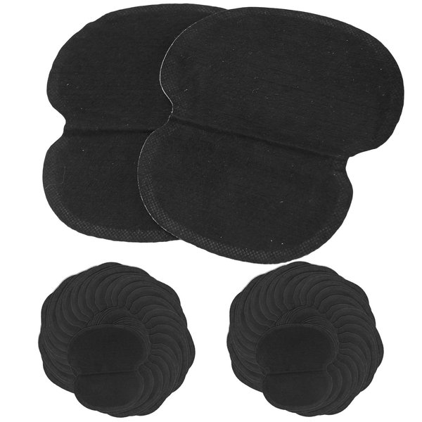 Underarm Sweat Pad, 60Pcs Adhesive Underarm Absorbing Pads Non Woven Fabric Armpit Dress Clothing for Sweating Women and Men, Black
