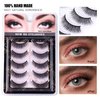 SeiBes Self-adhesive Eyelashes, Reusable Self Adhesive Eyelashes - 5 Pairs Natural Fluffy False Eyelashes - Soft and Natural Look Lashes Gift for Beginners - Easy put on,6d07