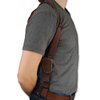 Barsony Brown Leather Cross Harness Vertical Shoulder Holster for 4" 38 357 44 Revolvers (Taurus Judge 4510 3in, Right)