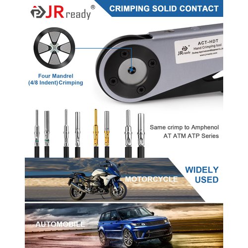 JRready Deutsch Crimp Tool,ST2169 Deutsch Crimping Tool for DT,DTM,DTP and Amphenol AT ATP ATM Series Size 16 20 12 Solid Pin&Soc Contacts,Closed Barrel Crimp Tool with Three Positioners
