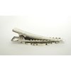 Generic Small silver metal filigree alligator hair clip barrette for fine thin hair