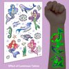 EMOME Temporary Tattoos for Kid, Kids Tattoo Stickers for Birthday Party Supplies Decorations, Glitter Luminous Temporary Kids Tattoos (Mermaid)