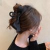 Bow Claw Clip, 2Pcs Black Bow Claw Hair Clips, Ribbon Bow Clips for Women Girls, Nonslip Bows Claw Clips for Women Girls,Bow-knot Hair Clips for Women Thick Hair & Thin Hair,Big Bows Hair Clips