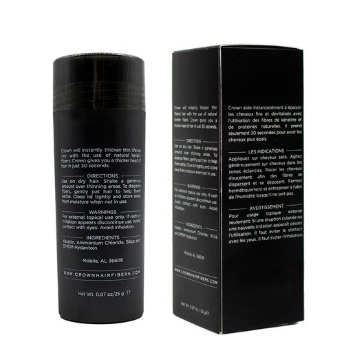 CROWN HAIR FIBERS for Thinning Hair (MEDIUM BLONDE) - Instantly Thickens Thinning or Balding Hair for Men & Women - 0.87oz/25g Bottle - Best Natural Keratin Hair Loss Concealer