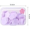 100 Pcs Purple Mini Portable Travel Soap Paper Sheets, Flower Shape Disposable Paper Soap Flakes, Hand Wash Cleaning Washing Hand Toiletry Paper Soap Sheets Foot and Hand Care, Hand Wash