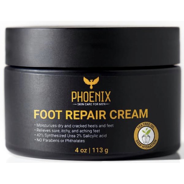 Foot Moisturizer - For Dry and Cracked feet - Callus Remover - Paraben free - Tea Tree Oil - 42% Urea Cream - for Soft Smooth Feet - Phoenix Skin Care - Foot Cream for Men