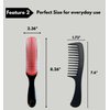 MDSTYLE Hair Brush for Curly, Thick, Wavy and Coily Hair - Curl Defining, Detangling, Styling, Blowdrying, Shaping - 9 Row Detangler Brush for Women and Men - Dry or Wet (Black Regular 1pc & Comb 1pc)