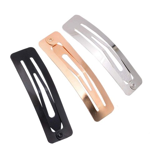 30Pcs No Slip Metal Snap Hair Clips Grips Hair Barrettes Rectangle BB Clips for Girls Women Hair Accessories, 60mm (Silver, Black and Rose Gold)