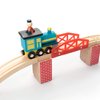 Red Brick Wooden Train Track Risers, 8-pack - Novelty Wood Train Track Set Wooden Risers for Raised Track Set and Train Track Bridges - Build Custom Track with Brick Bridges