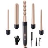 Erokicysh Wand Curling Iron 5 in 1 Hair Curling Wand Set Instant Heat Up 5 Interchangeable Ceramic Hair Wand Curling Iron Beach Waver Long Hair Curlers Iron 0.35-1.25 Inch Short Hair Crimper Women