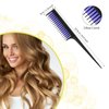 Patelai 3 Pieces Hair Styling Comb Set, Includes Hair Brush Teasing Fluffy Hair Brush, Rat Tail Comb Teasing Comb and Triple Teasing Comb for Women Back Combing Hair (Blue)