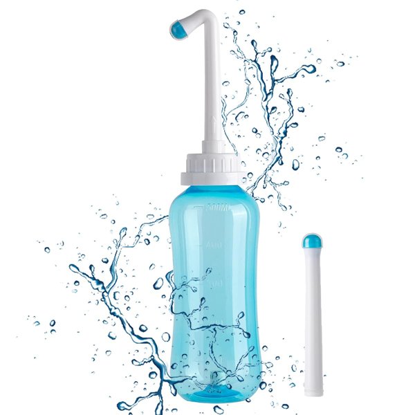 LIVE4COOL Portable Bidet Peri Bottle for Postpartum Perineal Care 500ml for Mom and Baby Clean,with 2 Rinse Tubes for Baby Female Menstruation Cleaning Lochia Hemorrhoids