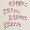 Press on Nails Duck Shape 24Pcs Glossy Full Cover Acrylic Medium Pink False Nails with Bow Designs Artificial Reusable Fake Nails with Charm Glue ons Nails Stick on Fingernails for Women Girls