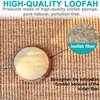 6 pcs/Set 4"×4" Natural Exfoliating Face Pad Loofah Sponge Facial Brush - Shower Scrubber - Body Bath Spa for Men & Women, Renewable Resource (Front 100% Loofah + Back 100% Pile Fabrics) Pack of 6