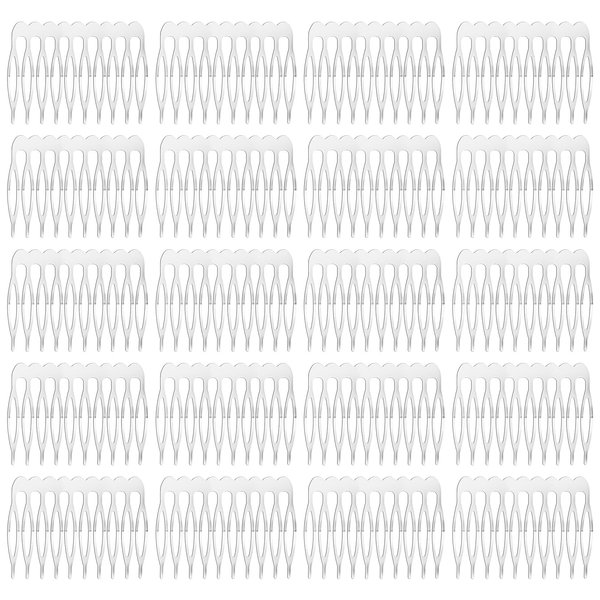 20 Pcs 10 Teeth Silver Metal Side Hair Combs Hair Side Combs Wedding Bridal Veil Combs Small Hair Clip Combs Tiny French Twist Clip Hair Accessories Hairpiece Decoration Supplies