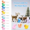 LOUHUA Mini Ducks 220 Pack Tiny Duck Figurines Bulk for Miniature Dollhouse Decor Accessories Garden Aquarium Potted Ornament Party Toys DIY Charms Office Classroom Activity to Hide