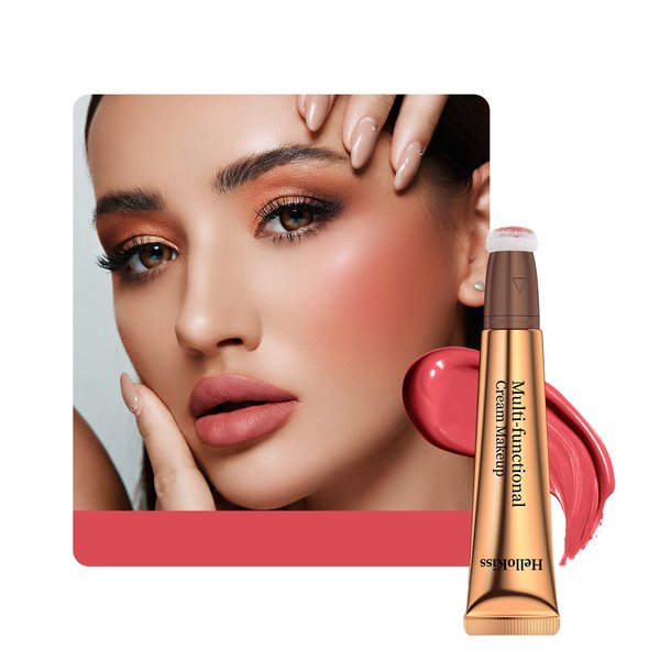 Easilydays Matte Liquid Blush Makeup Wand, Natural Rosy Cheek Tint, Smooth Creamy Liquid Pink Blush Stick with Soft Cushion Applicator, Waterproof Blendable Super Silky Face Cheek Blusher Makeup Pen (Blush #04 Coral)
