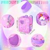 Wettarn 18 Inch Doll Carrier Set with Clothes and Accessories Including Doll Travel Bag, Doll Dress, Doll Shoes, Doll Sunglasses, Doll Backpack and Unicorn for Unicorn Birthday Gift(Purple)