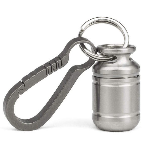 TISUR Portable Pill Cases, Metal Titanium Pill Holder Pocket Pill Box Keychain Waterproof Pill Bottle Medicine Organizer Case Container for Travel Purse Outdoor Camping