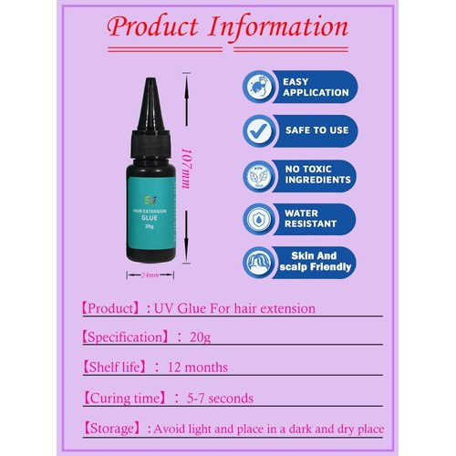 Hair Extension Glue,Glue for Hair Extensions, UV Hair Glue Hair Bonding Glue Hair Extension Tool