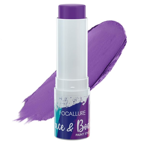FOCALLURE Face Body Paint Stick,Eye Black Stick for Sports,Face Painting Kit Professional Hypoallergenic Foundation Makeup for Halloween Cosplay SFX Costume Party,Witch Purple