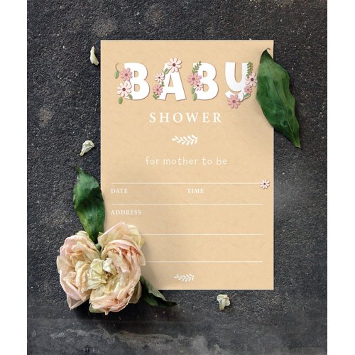 Stonehouse Collection | Baby Shower Invitations Boy or Girl | 25 Unisex Shower Invites & Envelopes | Floral Baby Shower Invitations (Floral Baby)