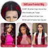200 Density Burgundy Lace Front Wigs Human Hair 360 HD Transparent Lace Front Wigs Human Hair Glueless Wigs Human Hair With Baby Hair Red Wig For Women Human Hair Lace Front Wigs(24Inch)