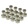 Brute Magnetics 12Pcs Brushed Nickel Magnetic Push Pins- Versatile Classroom, Kitchen, and Office Magnets - Ideal for Fridge, Locker, Whiteboard- Strong Neodymium Magnet for Secure Hold