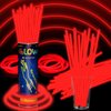 Taikula 100 Pack 8” Red Glow Sticks Bracelet Bulk Glow Sticks with 100 Connectors Neon Glow In The Dark Party Supplies for Christmas Holiday Decoration Party Carnival (Red)