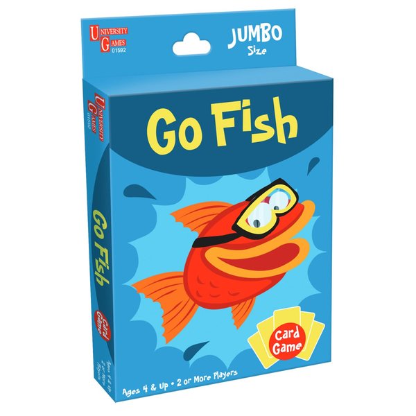 University Games Go Fish Card Game - Jumbo Size, Colorful Animal Cards for Kids Ages 4 and Up, Fun Family and Educational Game
