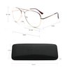 EYE ZOOM 2 Pack Blue Light Blocking Readers Aviator Style Anti Blue Ray and UV Reading glasses,Gold, Gunmetal,+1.75