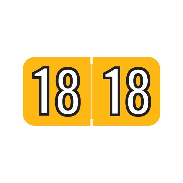 Amerifile Style 2018 File Folder Labels, Amber, Roll of 500, 3/4" x 1-1/2"