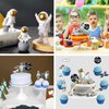 22 Pcs Space Cake Topper,Outer Space Cupcake Toppers Astronaut Figurine Decorations Birthday Space Themed Party Supplies Planet Rocket Pearl Balls and Star DIY Cake Toppers for Kids Party Baby Shower