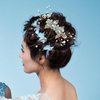 NUOBESTY 4Pcs Wedding Hair Clip Comb Handmade Bridal Hair Clip Pearl Floral Leaf Hair Accessories for Women Wedding ( Green )