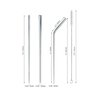 BambooMN Reusable Stainless Steel Metal Drinking Straws - 8.5" Thick Straight Straws w/ 1x Cleaning Brush - 6 Pack