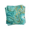 funlife 50Pcs Peel and Stick Kitchen Backsplash, Self-Adhesive Waterproof Tile Stickers, Retro Wall Decals for Home Bathroom Laundry Room Decor, 5.9"x5.9" Turquoise Marble