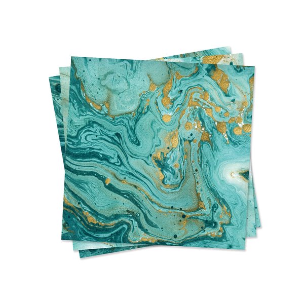 funlife 50Pcs Peel and Stick Kitchen Backsplash, Self-Adhesive Waterproof Tile Stickers, Retro Wall Decals for Home Bathroom Laundry Room Decor, 5.9"x5.9" Turquoise Marble