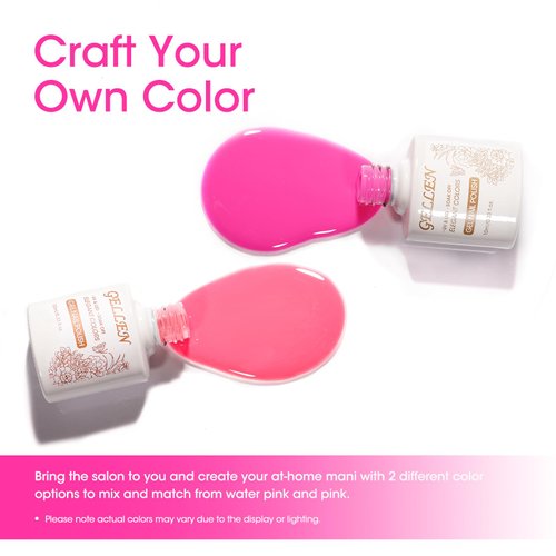 Gellen Pink Gel Nail Polish Set - 2Pcs 10ml Bright Pink Gel Polish and Water Pink Colors Gel Polish Kit Soak Off LED Gel Nail Kit Manicure DIY Home Gifts for Women