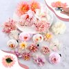 BBTO21 Pieces Flower Hair Clip Rose Hair Clips Hair Barrettes for Women Flower Hair Accessories Boho Bride Claw Clip Hairpin Brooch Pin Headpiece for Girls Wedding (Pink, White)