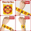 YYMYMGJ 86PCS Fire Truck Party Favors 36PCS Fire Truck Slap Bracelets 50PCS Kids Fire Truck Stickers Firefighter Snap Bracelet for Kids Fire Truck Birthday Decorations Classroom Rewards Prizes